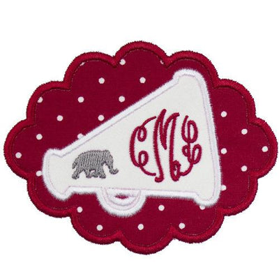 Elephant Megaphone Monogram Football Sew or Iron on Embroidered Patch