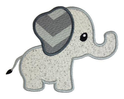 Elephant with Chevron Ear Sew or Iron on Embroidered Patch