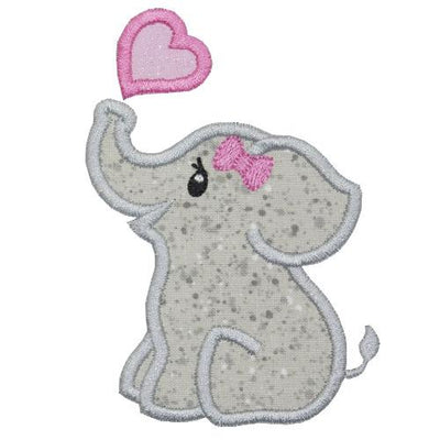 Girl Elephant Sew or Iron on Embroidered Patch