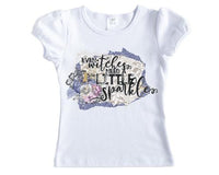 Even Witches Need a Little Sparkle Girls Halloween Shirt - Sew Lucky Embroidery