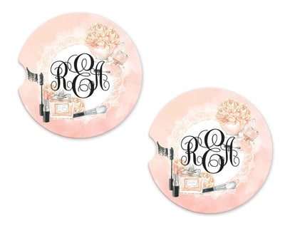 Everything Makeup Personalized Sandstone Car Coasters (Set of Two)