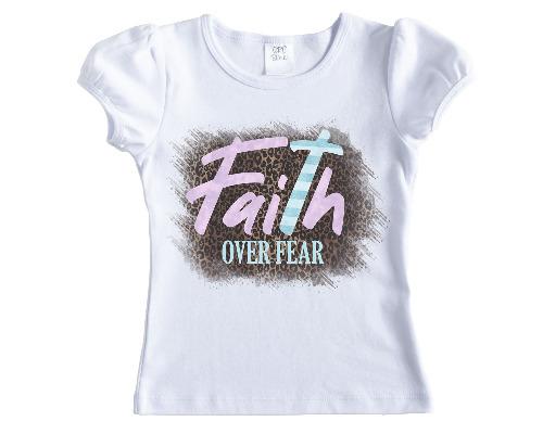 Faith over Fear Girls Shirt - Sew Lucky Embroidery