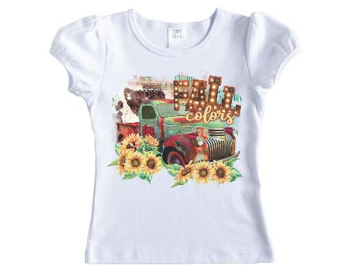 Fall Colors Truck Printed Shirt - Sew Lucky Embroidery