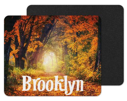 Fall Scene Custom Personalized Mouse Pad - Sew Lucky Embroidery