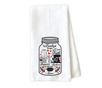Family Recipe Jar Kitchen Towel - Waffle Weave Towel - Microfiber Towel - Kitchen Decor - House Warming Gift - Sew Lucky Embroidery