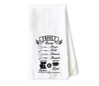 Family Recipe Kitchen Towel - Waffle Weave Towel - Microfiber Towel - Kitchen Decor - House Warming Gift - Sew Lucky Embroidery
