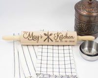 Family Name Engraved Rolling Pin - Sew Lucky Embroidery
