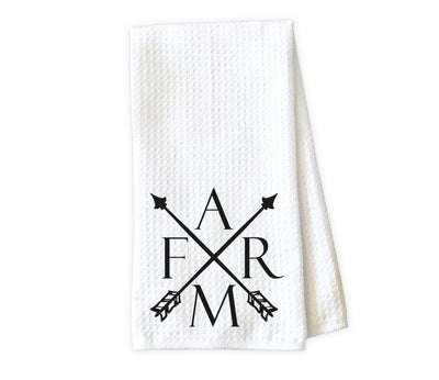 Farm Arrows Waffle Weave Microfiber Kitchen Towel