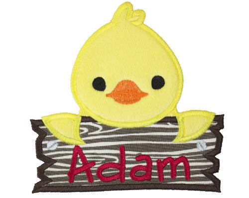 Farm Duck Peeker with Barn sign Personalized Patch - Sew Lucky Embroidery