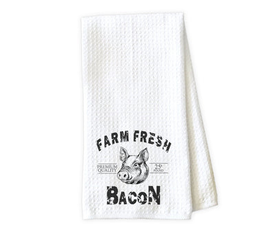 Farm Fresh Bacon Waffle Weave Microfiber Kitchen Towel