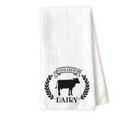Farm Fresh Dairy Kitchen Towel - Waffle Weave Towel - Microfiber Towel - Kitchen Decor - House Warming Gift - Sew Lucky Embroidery