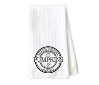 Farm Fresh Pumpkins Local Kitchen Towel - Waffle Weave Towel - Microfiber Towel - Kitchen Decor - House Warming Gift - Sew Lucky Embroidery