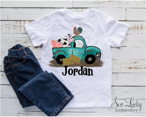 Farmer Truck Personalized Shirt - Sew Lucky Embroidery