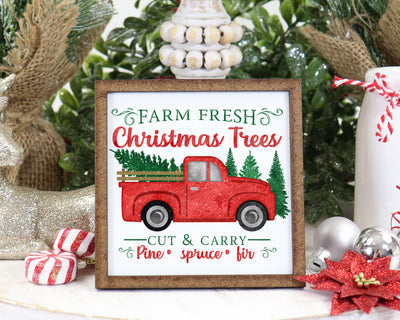 Farm Fresh Christmas Trees Tier Tray Sign