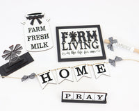 Farm Tier Tray Decor Set - Sew Lucky Embroidery