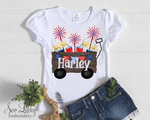 Fireworks Wagon Personalized Shirt - Sew Lucky Embroidery