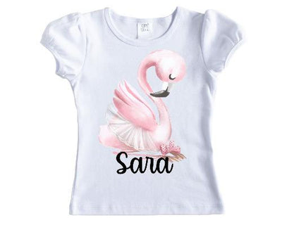 Flamingo Girls Personalized Short or Long Sleeves Shirt