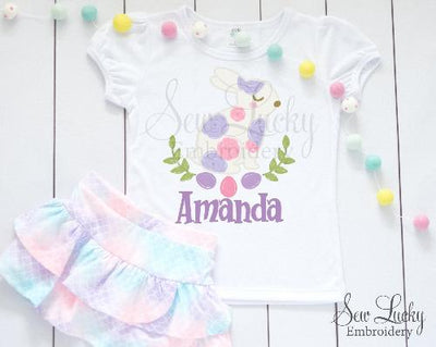 Floral Easter Bunny Girl Personalized Shirt