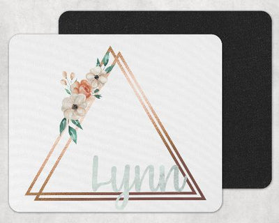 Floral Monogram Custom Personalized Mouse Pad