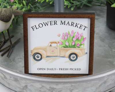 Flower Market Truck Tier Tray Sign