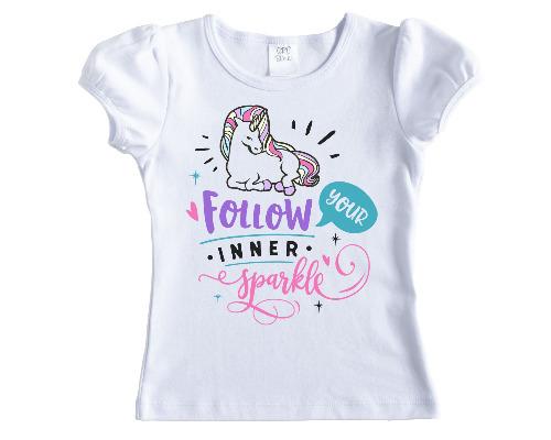 Follow your Inner Sparkle Girls Unicorn Shirt - Sew Lucky Embroidery