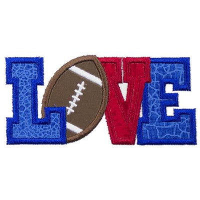 Football Love Sew or Iron on Embroidered Patch