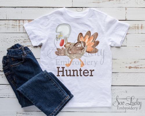 Football Turkey Boys Personalized Shirt - Sew Lucky Embroidery