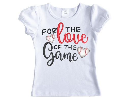 For the Love of the Game Girls Shirt - Sew Lucky Embroidery