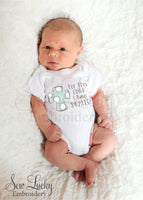 For this Child I have Prayed baby bodysuit - Sew Lucky Embroidery