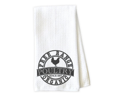 Free Range Organic Poultry Waffle Weave Microfiber Kitchen Towel