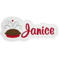 Fresh Apple Pie Name Patch - Sew Lucky Embroidery