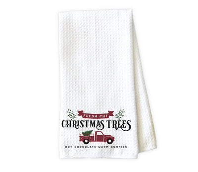 Fresh Cut Christmas Trees Waffle Weave Microfiber Kitchen Towel