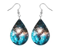 Galaxy Blue Monogrammed Teardrop Earrings