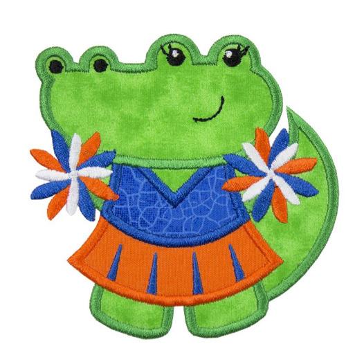 Gator Football Cheerleader Patch - Sew Lucky Embroidery