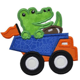 Gator Football Dump Truck Football Patch - Sew Lucky Embroidery