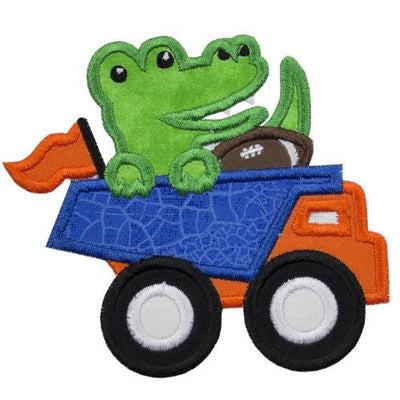 Gator Football Dump Truck Football Sew or Iron on Embroidered Patch