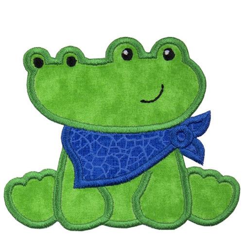 Gator with Blue Scarf Football Patch - Sew Lucky Embroidery