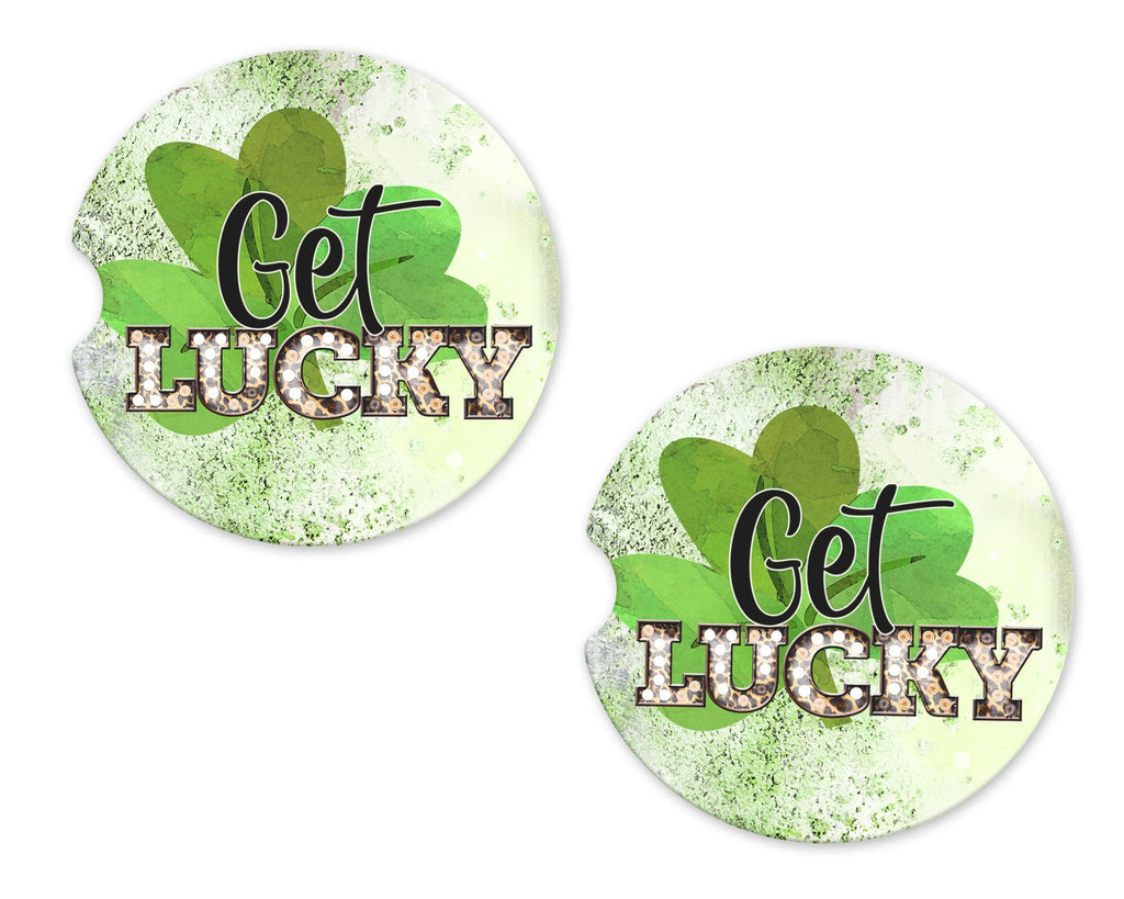 Get Lucky Sandstone one Car Coasters - Sew Lucky Embroidery