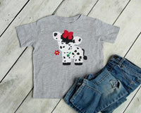 Girl Cow with Red Bow Patch - Sew Lucky Embroidery