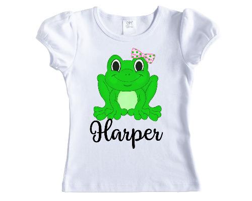 Girl Frog Personalized Shirt - Sew Lucky Embroidery