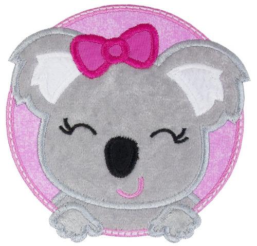 Girl Koala Bear Patch - Sew Lucky Embroidery
