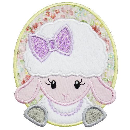 Girl Lamb Patch - Sew Lucky Embroidery