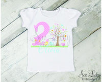 Girl Song Birds Personalized Birthday Shirt - Sew Lucky Embroidery