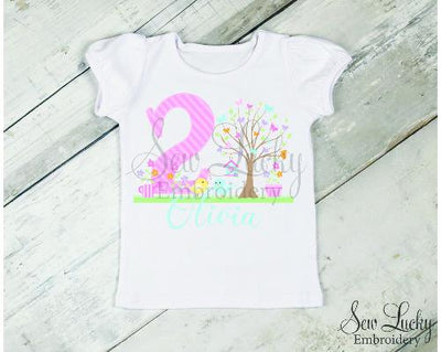 Girl Song Birds Personalized Birthday Shirt