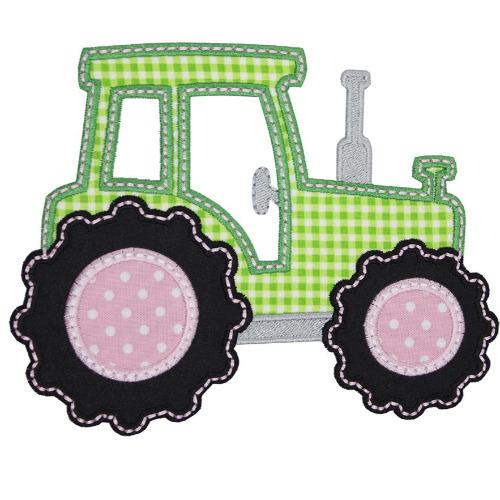 Girl Tractor Patch - Sew Lucky Embroidery