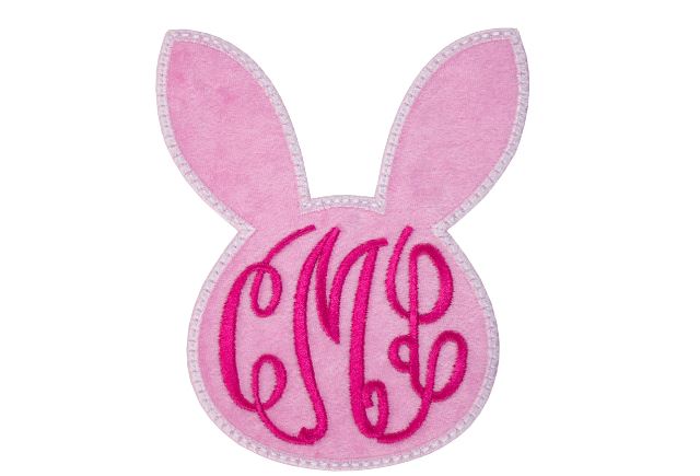 Easter Bunny Girl Monogram Patch - Sew Lucky Embroidery