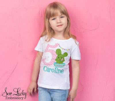 Girls Cactus Birthday Personalized Shirt