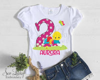Girls Caterpillar and Friends Personalized Birthday Shirt - Sew Lucky Embroidery