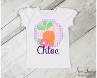 Girls Easter Carrot Personalized Shirt - Sew Lucky Embroidery
