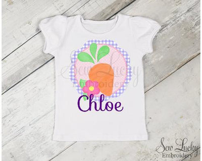 Girls Easter Carrot Personalized Shirt